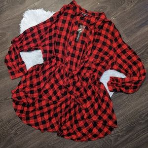 Buffalo Plaid, Ruffle Flannel, Babydoll, 3X